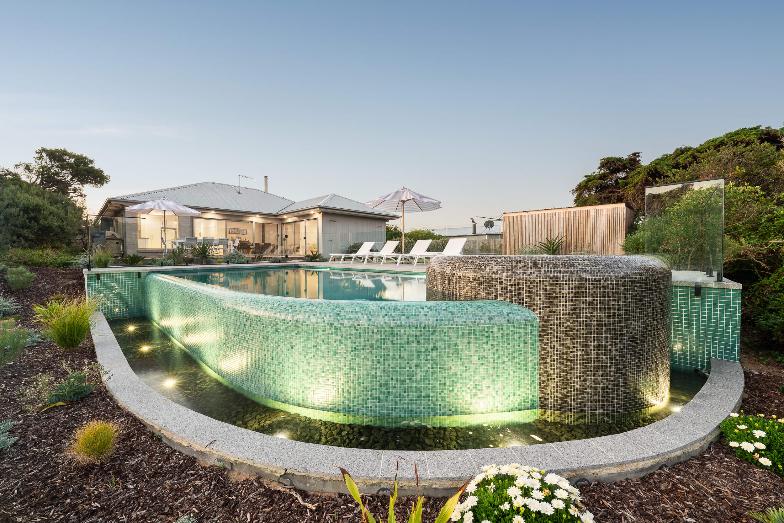 Concrete pool and spa project in Sorrento, Victoria.